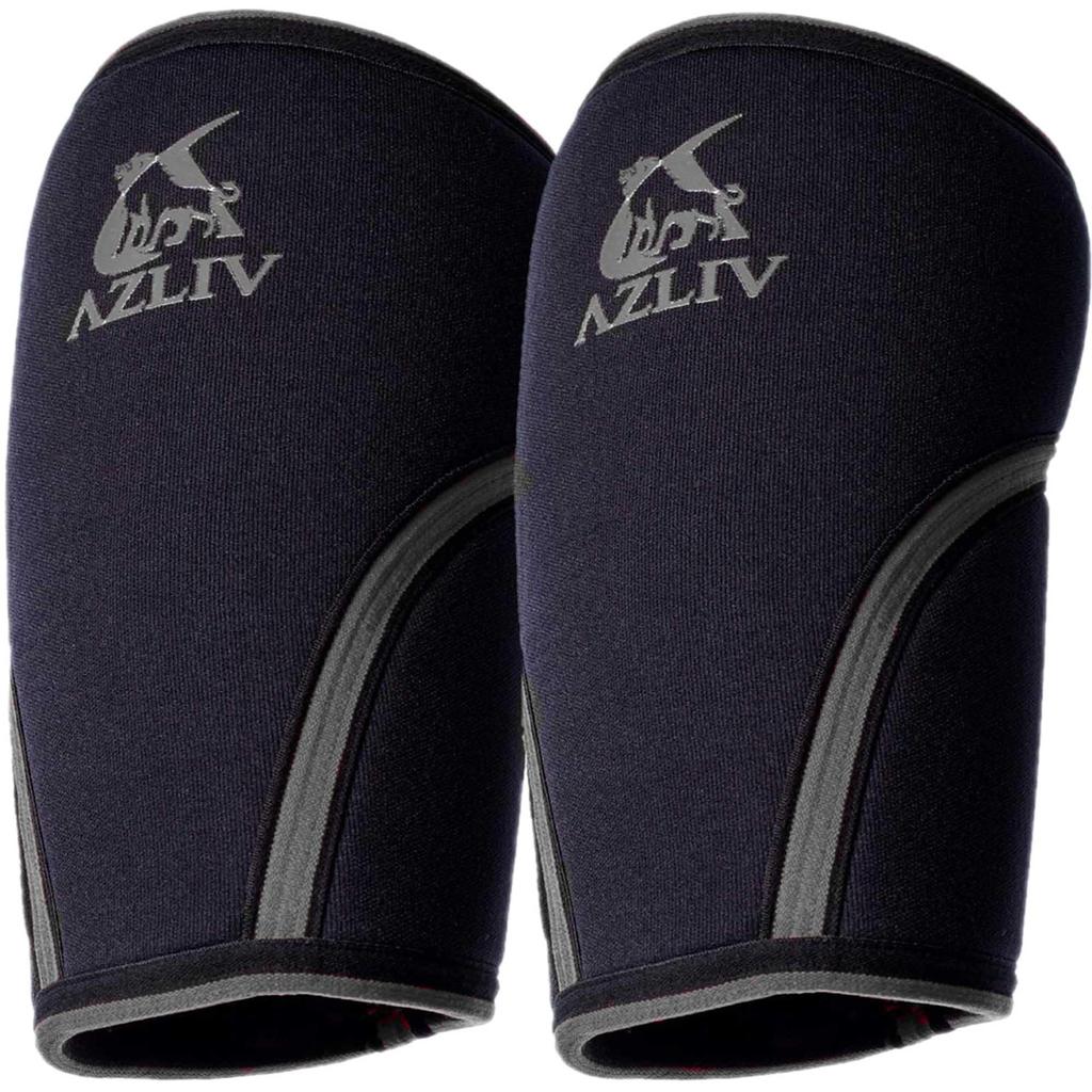 AZLIV Knee 7mm for Strength and Weight Training Size Sleeves, Support, Training, Squats, (Black, L)