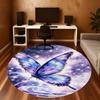 1pc Butterfly Galaxy Round Chair mat office Area Rug - Non-Slip, Floor Mat for Office, Bedroom, and Indoor Decor p127181