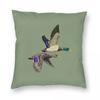 Pair Of Mallard Ducks In Flight Square Pillowcase Polyester Linen Velvet Pattern Zip Decor Throw Pillow Case Sofa Cushion Cover