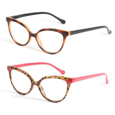 Qi Song Set Blue Light Cat Eye Reading Glasses Stylish Senior Glasses with Case Cloth Power Range To Leopard [Qi Song] Three-Color - & - "+1.0 +3.5"