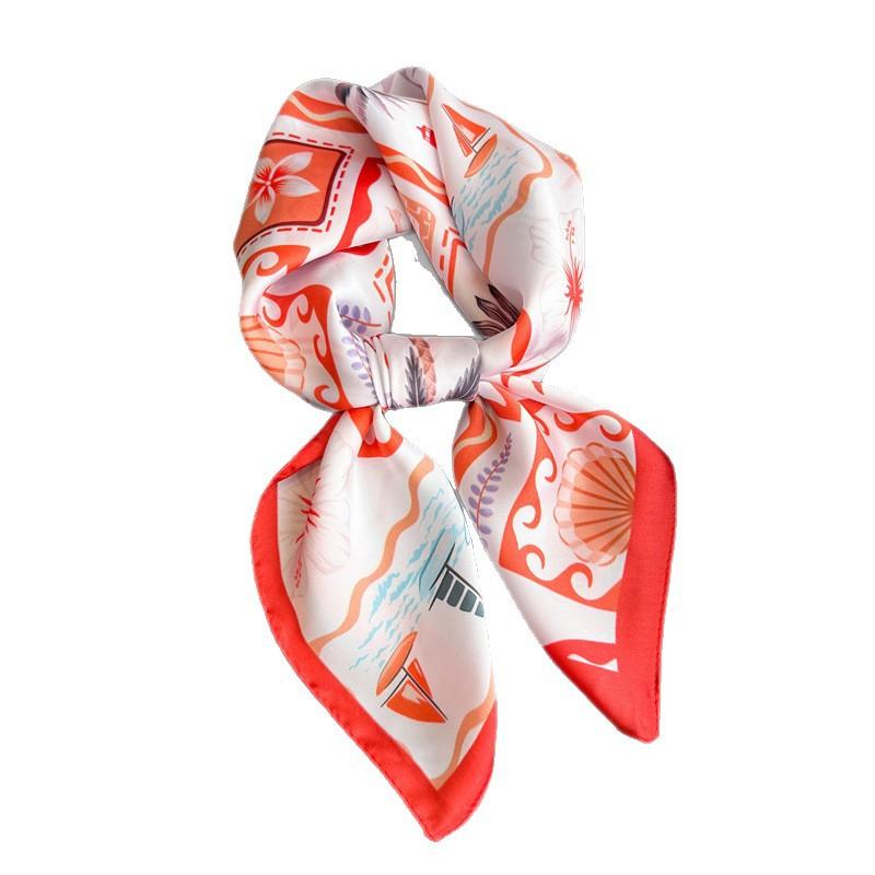 Shawl, headscarf, high-grade silk scarf, scarf feeling, European and American square scarf, toucan, small square scarf, sunscreen neck simulation silk