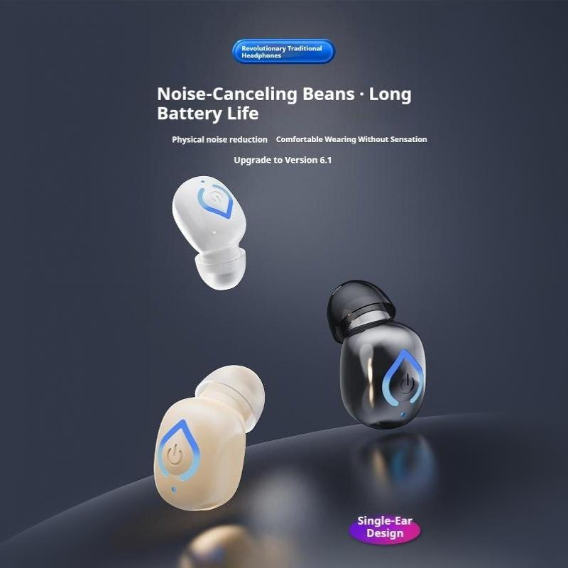 V08 Bluetooth 6.1 Earbuds Wireless Earphones In-Ear Single Earbuds Stereo Music Sports Headset With Microphone Invisible Earbuds