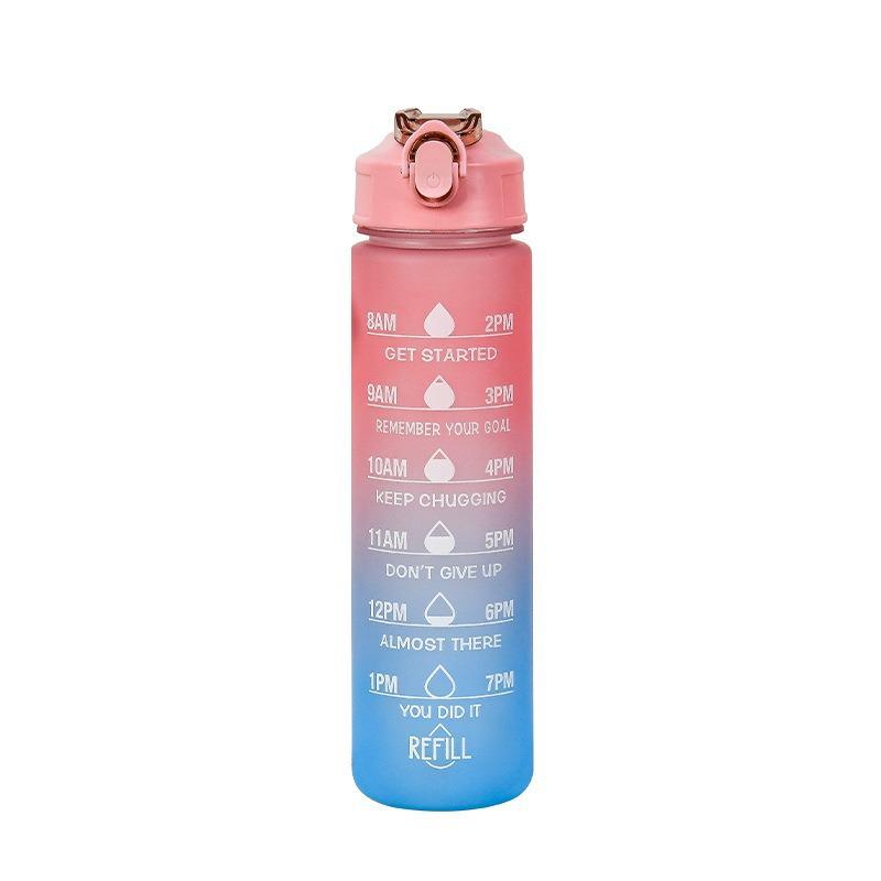Large 1000ml Frosted Plastic Water Bottle for Students & Outdoor Sports - Portable & Stylish Single Cup (with Tea Strainer and Handle)