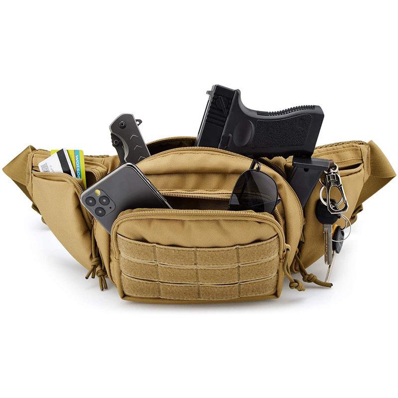 “Multi-Functional Tactical Waist Bag for Outdoor Activities and Concealed Carry”