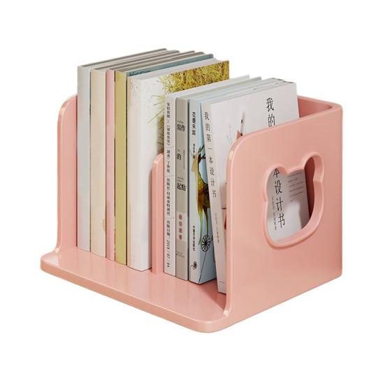 Yousheng Cute Bookends Organizer for Desk Pastel Kids Book Holder Shelf with Multi-Compartment, Anti-Tip Base & Open Design, Study Decor for Textbooks