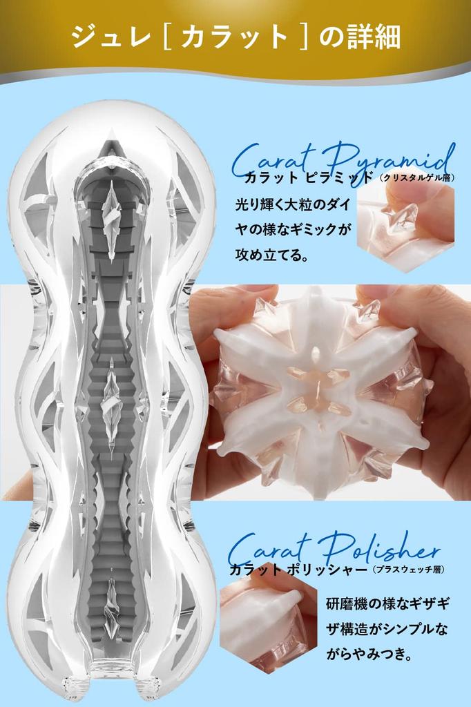 Max Jelly Carat Masturbator with a Structure Made of Moisturizing Material and Gel That Moisturizes with Just Weight Highly Hard for Drying Stand and