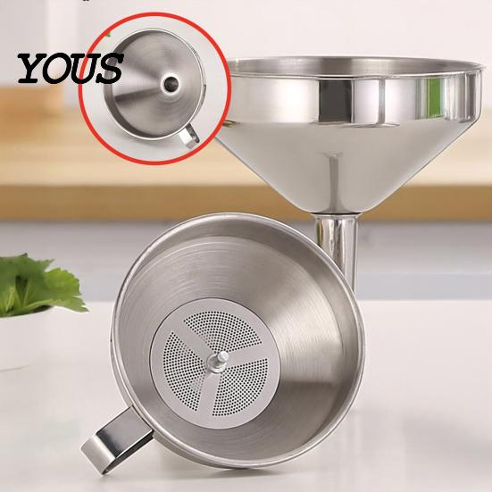 Oil Pouring Funnel Stainless Steel with Handle, Wide Mouth Handled Funnel, for Storage Smooth And Anti-Splash Kitchen Use Bottles