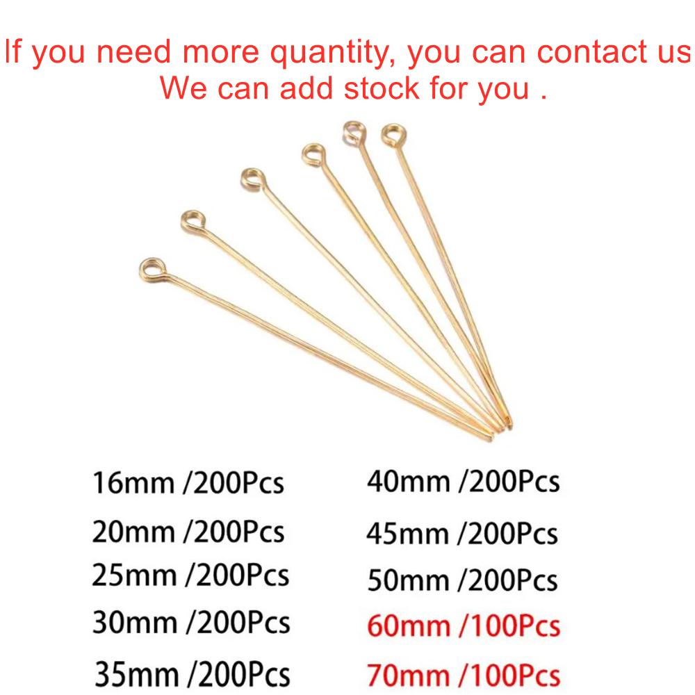 100-200pcs Eye Head Pins 20 25 30 35 40 45 50 mm Eye Pins Findings For Diy Jewelry Making Jewelry Accessories Supplies