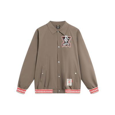 Li Ning Badfive Bedruckte Bestickte Einreihige Jacke Herrenjacke Pilzbraun AFDT737-1