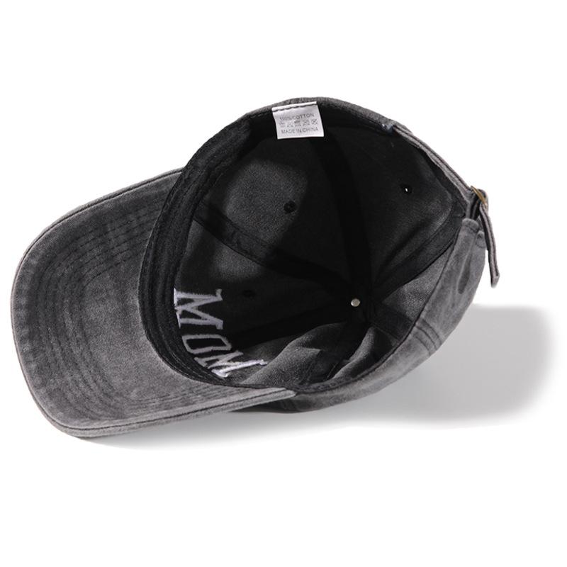 Unisex Washed Cotton Cap Dad Mom Embroidery Baseball Cap Outdoor Couple Chic Dad Hats