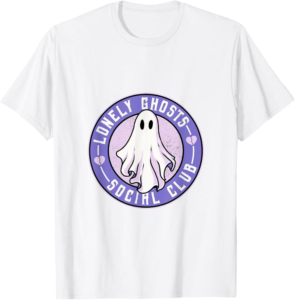 Lonely Ghosts Social Club Introvert Graphic T-Shirt Casual Cotton Short Sleeve Tee for Men