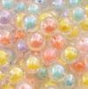 50Pcs Acrylic Beads Coated Colored Loose Round Beads For Jewelry Making DIY Necklace Accessories