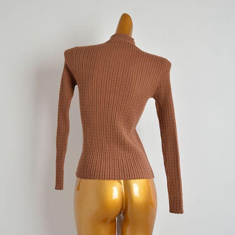 Fall and Winter New Fashion Sexy Halterneck Cross V-neck off-Shoulder Long Sleeves Bottoming Shirt Sweater Women's Long Sleeve Knitwear