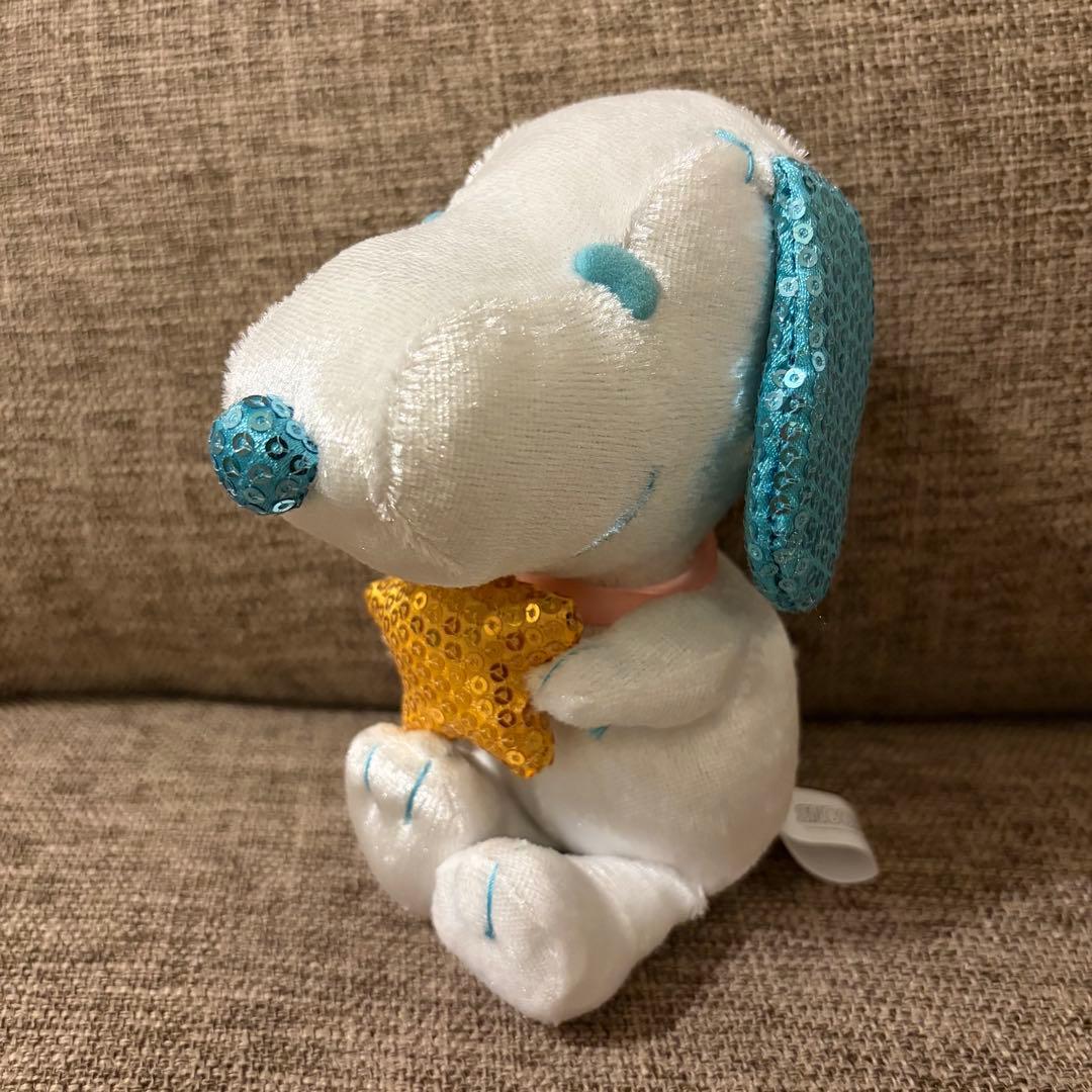 Snoopy sequins blue star mascot approx. 15cm