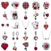 Scatola Regalo San Valentino Natale Gioielli da Appendere Rosa Perline Charms Rame Puro Compatibile Con Braccialetti con Charm Autentici Gioielli da Donna