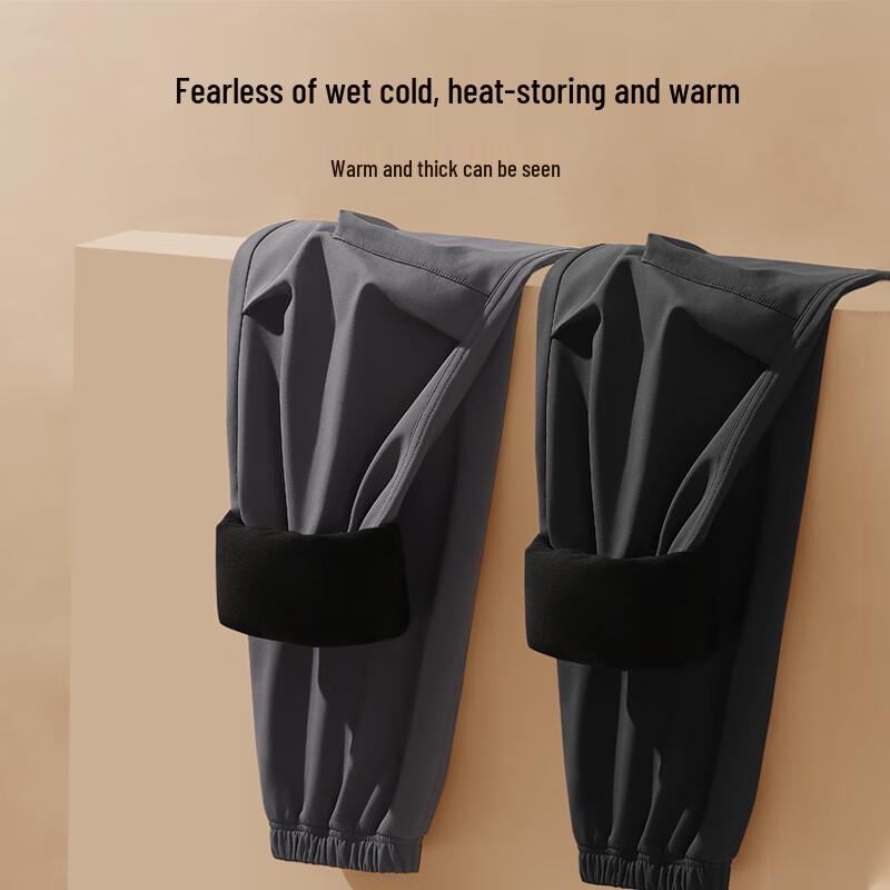 JEEP SPIRIT Winter Waterproof Fleece-Lined Outdoor Jogger Pants