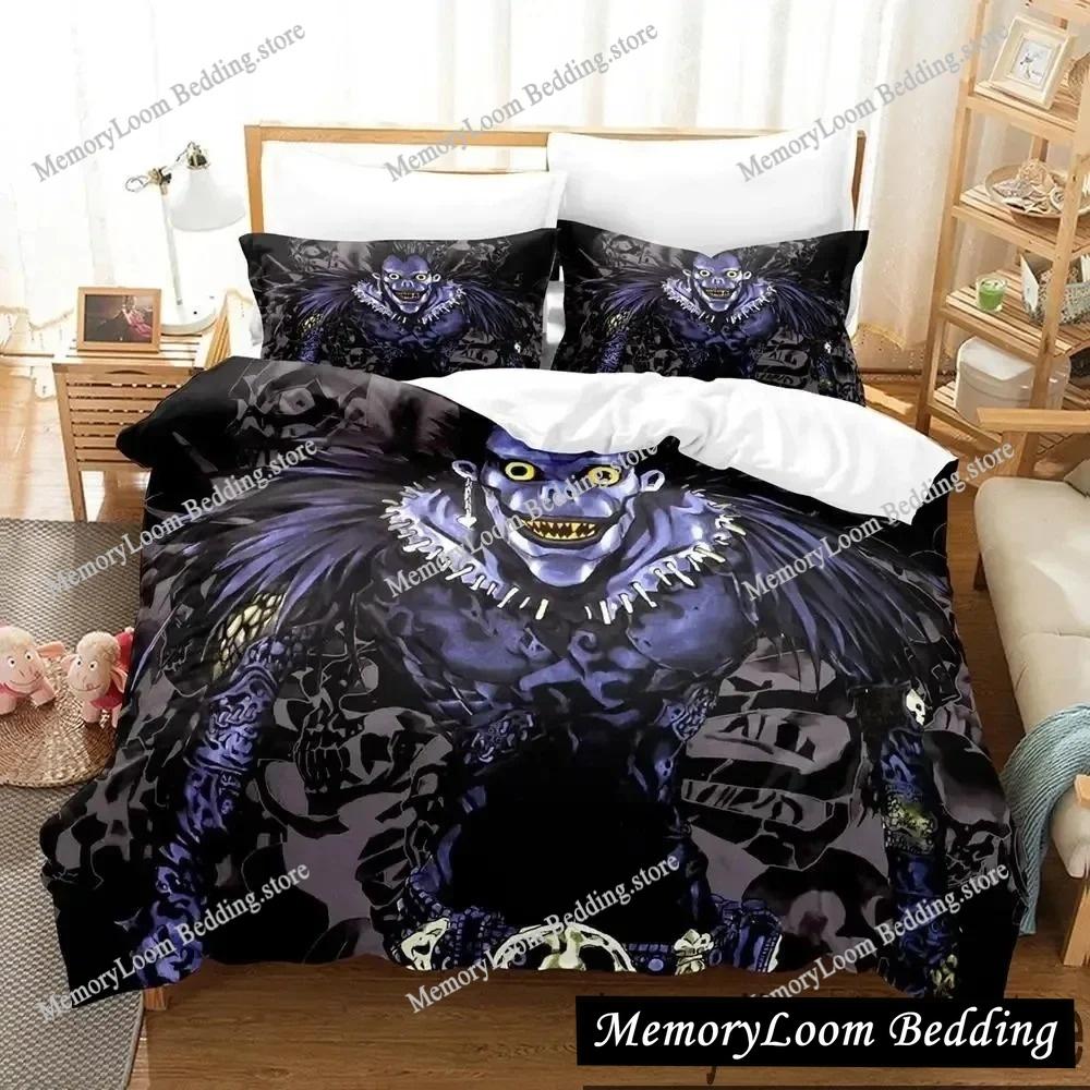Death Anime Note Premium Luxus Bettwäsche Set Japan Cartoon Weiche Bettbezug Plüsch Bettdecke Tagesdecke Twin/Einzel Größe Bedruckt
