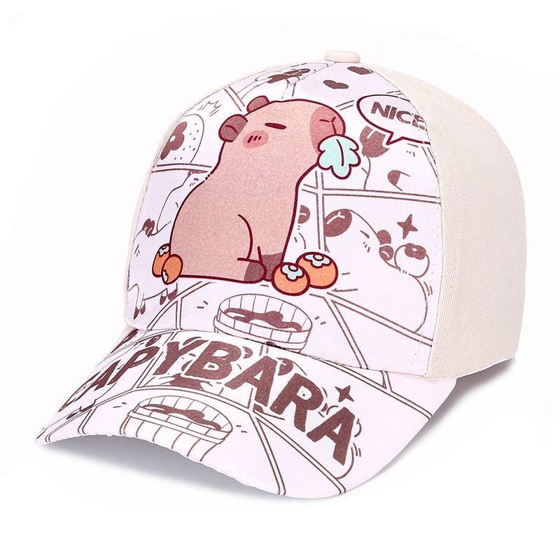 Gorąca Wyprzedaż Dziecięca Czapka z Nadrukiem Kapibary Kreskówkowa Czapka dla Chłopców Dziewczynek Outdoorowa Osłona Przeciwsłoneczna Urocza Czapka Kapibara Urocza Dziecięca Czapka Baseballowa