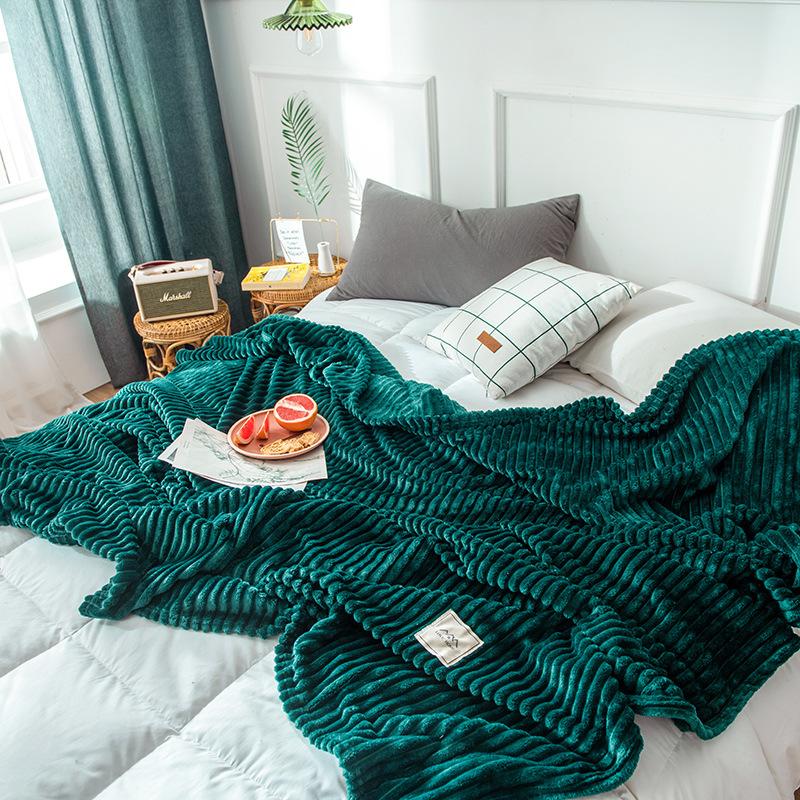 Solid Color Blanket Striped Blanket Coral Fleece Blanket Flannel Blanket Air Conditioning Blanket Nap Blanket Furry Blanket Small Blanket