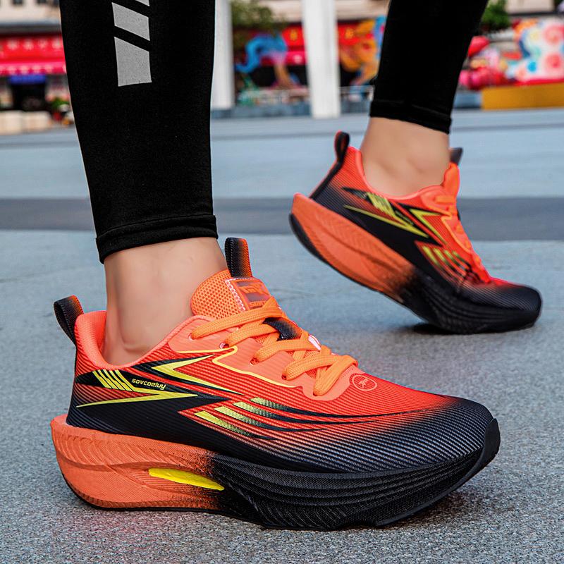 Running Shoes Men Carbon Board Air Cushion Marathon Sports Breathable Lightweight Women'S Comfortable Athletic Nonskid Sneakers
