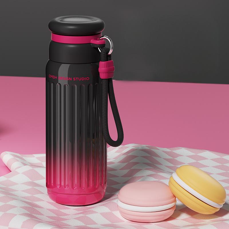 Новая простая модная термокружка пищевая сталь простая модная женская портативная кружка для воды стильная прочная долговечная 530ML