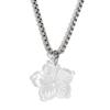 MamacitaSlay Elegant White Shell Petal Pendant Square Pearl Chain Necklace One Piece Stainless Steel Women's Jewelry Decoration