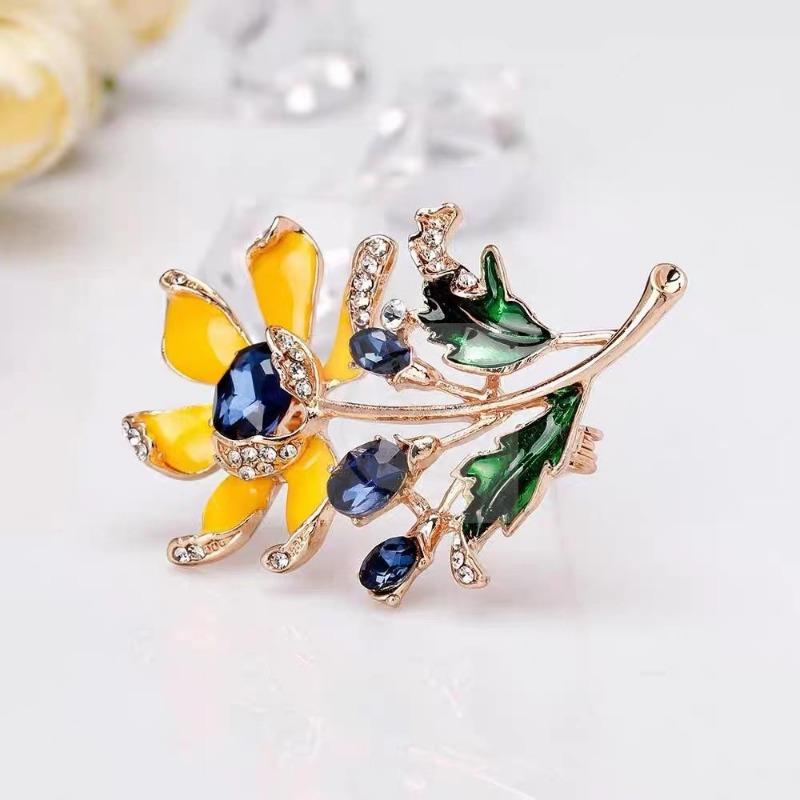 Enamel Sunflower Brooch - High-end, Niche, Premium, High-grade Brooch for Clothing Accessories, Retro-style Pin