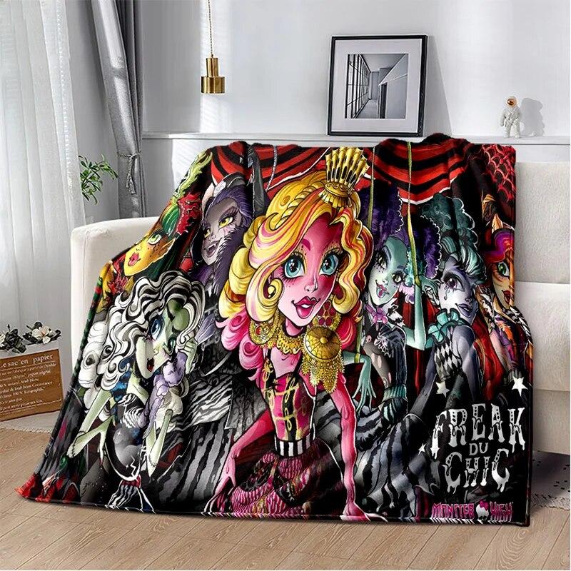 3D Monster High Anime Cartoon Blanket,Soft Throw Blanket for Home Bedroom Bed Sofa Picnic Travel Office Rest Cover Blanket Kids