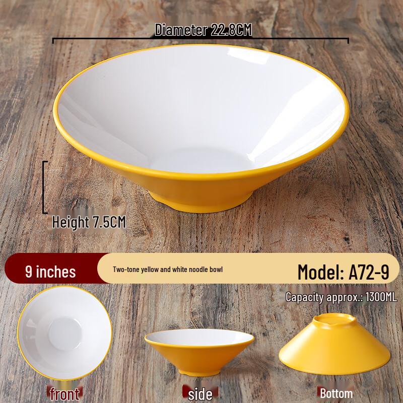Zhebu Commercial Melamine Two-Tone Noodle Bowl