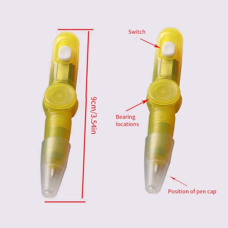 10PCS Rotating Ballpoint Pen With LED Light For Stress Relieving And Night Writing Perfect For Students And Workers