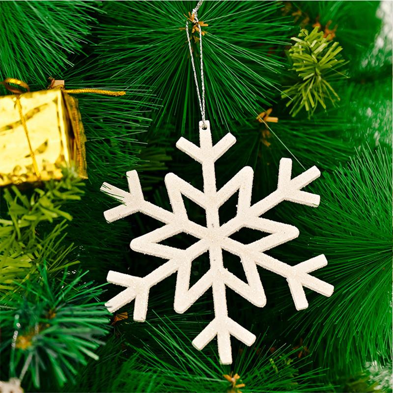 1 Bag Christmas Snowflake Ornaments Decoration Xmas Tree Pendant Christmas Candy Cane Bell Pendant