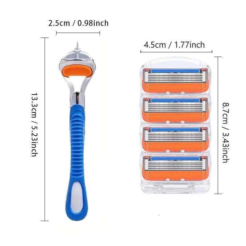 Men’s 5-Layer Manual Razor with Gillette Blades for Precision Shaving