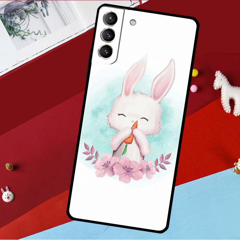 Cute Bunny Rabbit Funda For Samsung Galaxy S25 S23 S22 S20 S24 Ultra S9 S10 Plus S21 FE S25 FE Phone Case