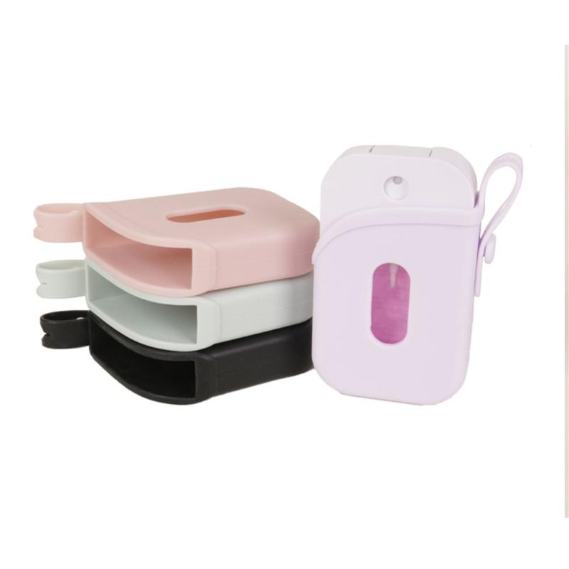 Portable Silicone Holder For Hand Sanitizer Sprays Protective Storage Case with Adjustable Lanyard for Backpack Handbag
