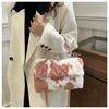 Soft Plush Faux Fur Underarm Bag for Women Trendy Single Shoulder Crossbody Purse Fashionable Daily Handheld Clutch