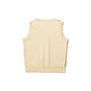 Li Ning Paris Fashion Week Color Block Loose Fit V Neck Knitted Vest Women Tops Beige AMVR002-3