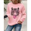 Women's fashionable round-neck sweatshirt, printed design women's sweatshirt, women's autumn and winter crewneck sweatshirt.