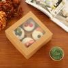 24 Stück/Packung, Cupcake-Box, die 4 Standard-Cupcakes aufnehmen kann, brauner Cupcake-Behälter mit Fenster und Einsatz, lebensmittelechtes Cupcake-Gestell