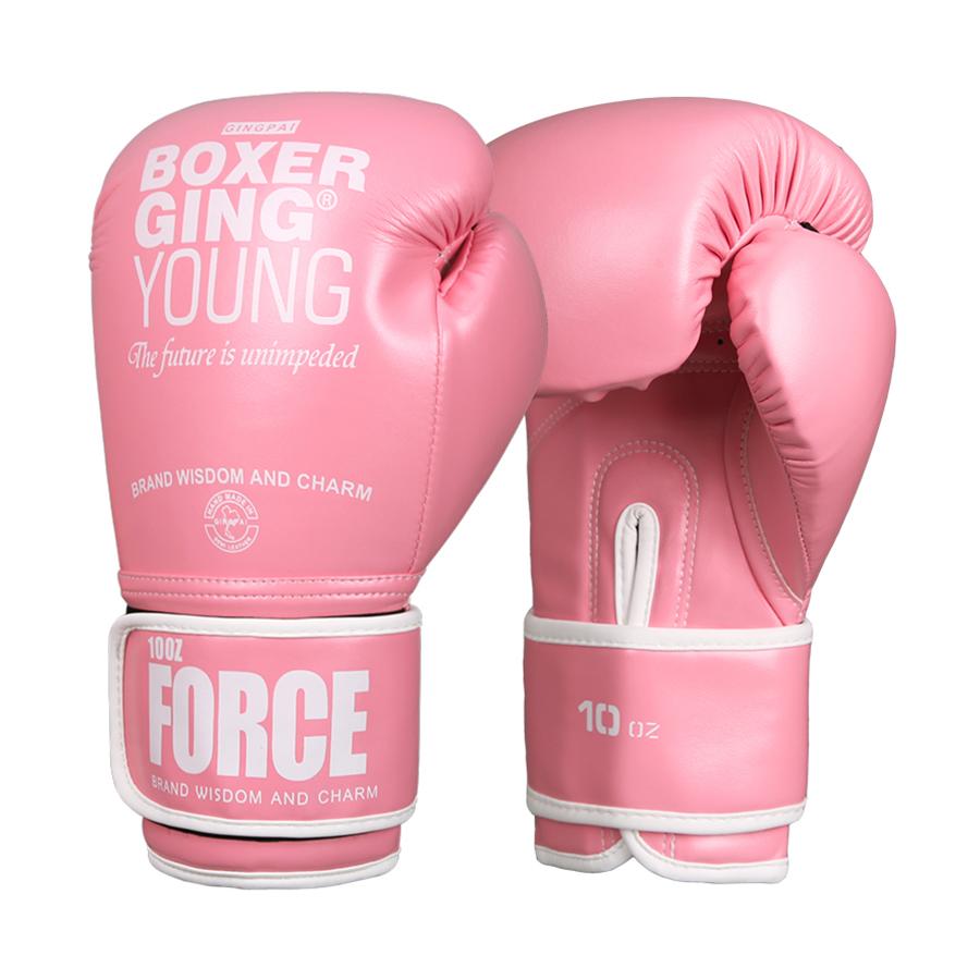 GINGPAI Professional 6oz-12oz PU Leather Boxing Gloves for Women and Children Free Fighting Sanda MMA Muay Karate Outdoor Use 10oz розовый