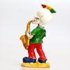 Rock Skeleton Figurine Skeleton Band Saxophonist Decoration Skeleton Guitarist Singer Statue Halloween Desktop Ornament for Mantel Shelf