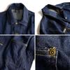 Prison Blues Denim Yard Rigid Custom Red Fox Size L Coat, Blue, Stitch, [Used]