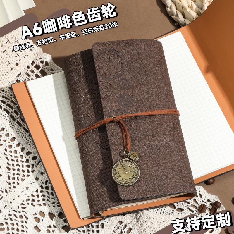A6 Notebook Travelers Journal Notebook Pu Leather Blank Kraft Diary Book Vintage Sketchbook School Stationery Office Supplies Quality