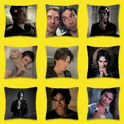 Pillow Case For 45*45cm 40cm 55cm 50cm 30cm Square Car Pillowcase Shell Actor D-Damon Salvatore Throw