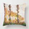 Claude Monet Polyester Printing Cushion Cover Sofa Landscape World Famous Oil Painting Throw Decorative Pillow Case Home Decor