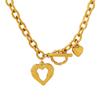 Marka 18k Gold Heart Necklace: French Style, Hollow Design, OT Clasp, Women's Titanium Steel Clavicle Chain (P1045)