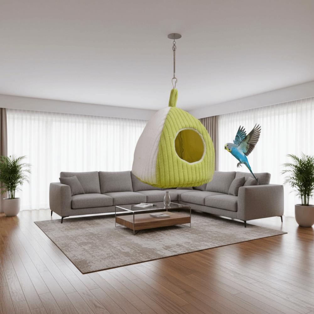 Thickened Warm Parrot Nest Soft Fleece-lined Bird Hanging Hammock Comfortable Washable Bird House for Parrots Finches Parakeet