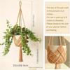 Boho Plant Hanger with Net Pouch Cotton Rope Woven Hanging Basket Macrame Flower Pot for Indoor Outdoor Hanging Succulents