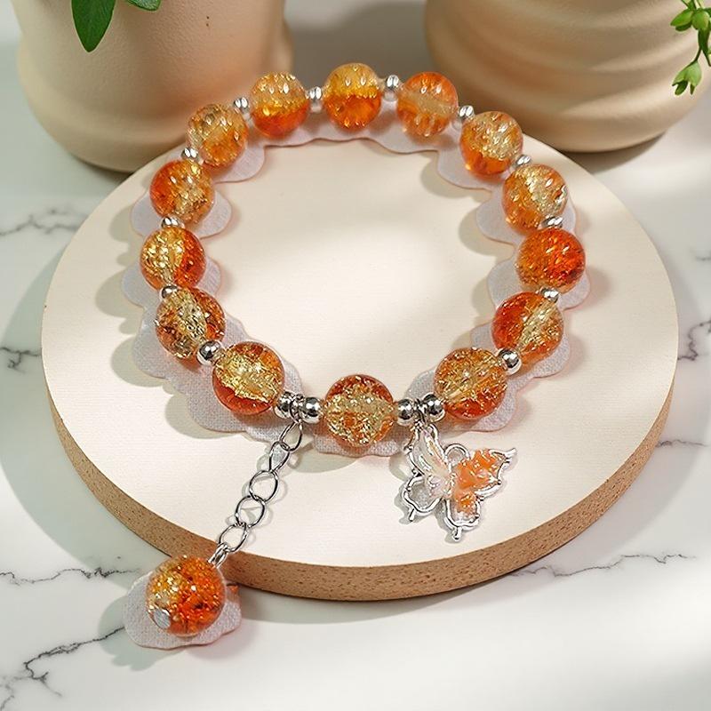 Butterfly Love Flower 10mm Handmade Beaded Bracelet - Original, Personalized, Exquisite Jewelry Gift for Friends and Newcomers