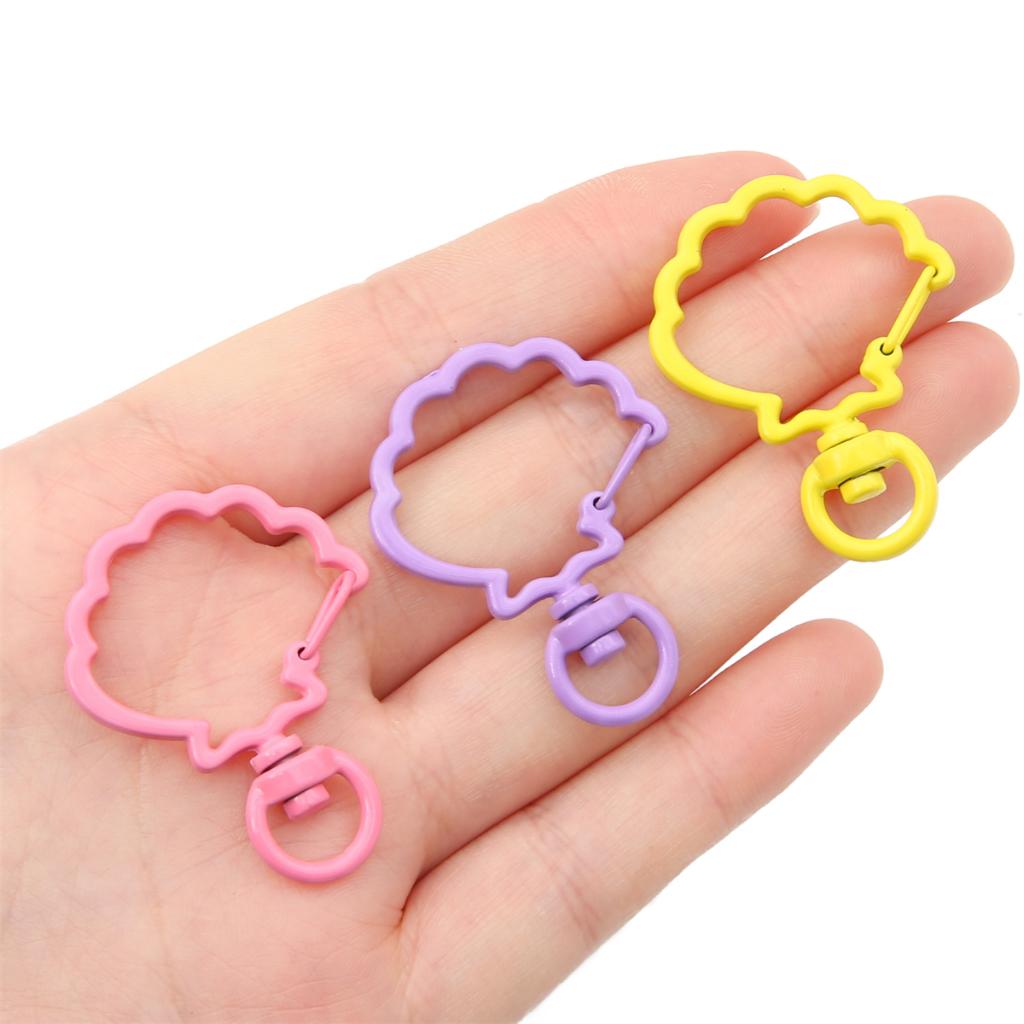 31X39mm Candy Colored Alloy Shell Shaped Spring Buckle Special-shaped DIY keychain Accessories Creative Accessories Hanging Ornaments