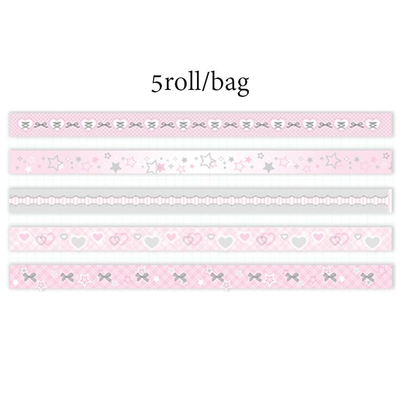 

5 рулонов/набор корейских тонких липких лент васи, набор Dream Selling Galaxy Cute Girl, руководство по наклейкам DIY, материал для наклеек-петлей